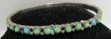 SNAKE EYE TURQUOISE BANGLE BRACELET STERLING SILVE