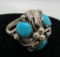 STERLING TURQUOISE NAVAJO RING D HALLMARK