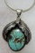 HALLMARKED TURQUOISE NECKLACE STERLING SILVER