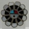 ZUNI SUNFACE RING STERLING SILVER INLAY TURQUOISE