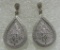 8 DIAMOND EARRINGS STERLING SILVER