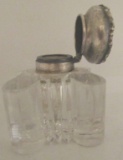 GORHAM INKWELL STERLING SILVER & CUT CRYSTAL D486