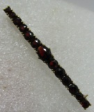 4CT BOHEMIAN GARNET BAR PIN 14K GOLD BROOCH
