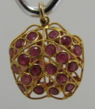 3D 40 RUBY CHARM PENDANT 18K GOLD