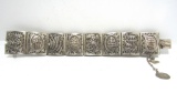 ASIAN STERLING FILIGREE PANEL BRACELET SHADOWBOX
