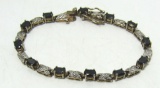 SAPPHIRE DIAMOND BRACELET GOLD ON STERLING SILVER