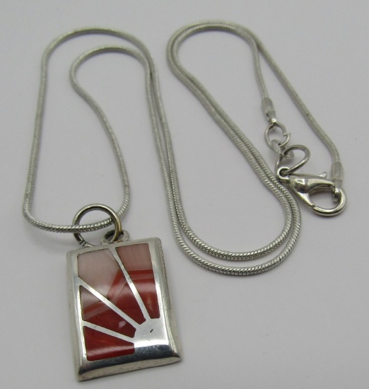 TEME" SOS PENDANT 20" NECKLACE STERLING SILVER