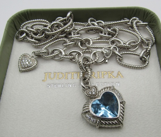 JUDITH RIPKA NECKLACE STERLING SILVER IN BOX 66GRM