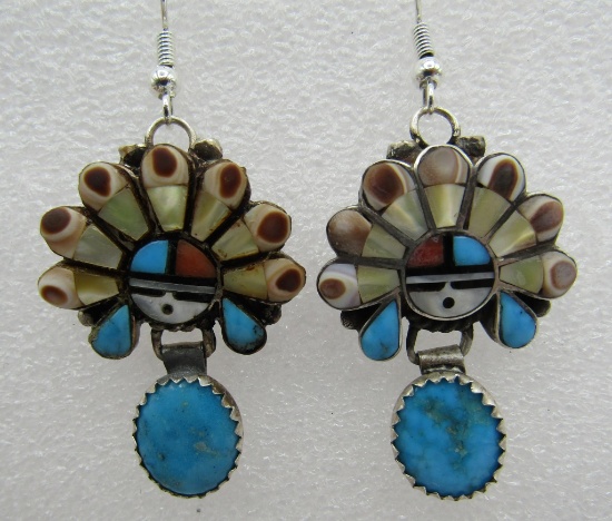 ANDREW LAAHTE INALY TURQUOISE EARRINGS STERLING