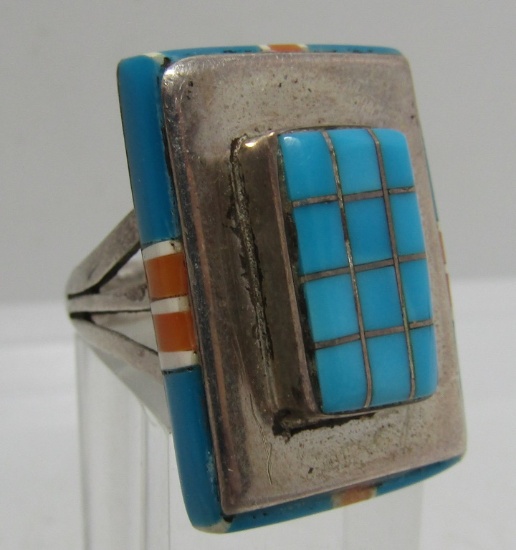 BENSON BOYD TURQUOISE RING STERLING SILVER SZ 8