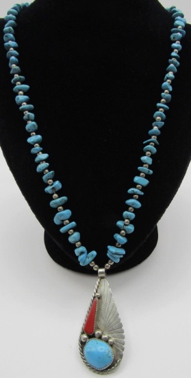 LAURA DABBS TURQUOISE NECKLACE STERLING SILVER