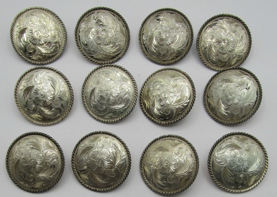 185 GRAMS 12 CONCHOS STERLING SILVER TAXCO FLEMING