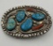 SNAKE STERLING ZUNI TURQUOISE CORAL BELT BUCKLE