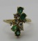 .50CT EMERALD & VS DIAMOND RING 18K YELLOW GOLD