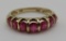 1CT 7 RUBY BAND RING 14K GOLD SIZE 6