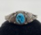 NAVAJO STERLING TURQUOISE LEAF BRACELET