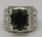 6 CARAT GREEN TOURMALINE RING STERLING SILVER