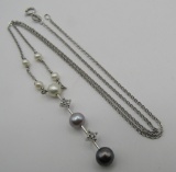 PEARL DIAMOND PENDANT NECKLACE 10K GOLD