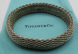 TIFFANY & CO MESH BANGLE BRACELET STERLING SILVER