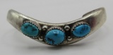 TUFA CAST TURQUOISE CUFF BRACELET STERLING SILVER