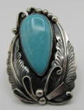 HUGE JIMENEZ TURQUOISE RING STERLING SILVER