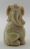 ARTIST SIGNED & CARVED NETSUKE GANESHA ELEPHANT