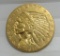 1911 US 2 1/2 DOLLAR GOLD INDIAN COIN