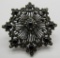 WOW!! ONYX MARCASITE PENDANT & PIN STERLING SILVER