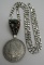 TURQUOISE 1884 SILVER DOLLAR STERLING NECKLACE