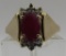 14K GOLD .65CT RUBY DIAMOND RING SIZE 6