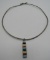 STERLING SILVER MULTICOLOR NECKLACE PENDANT