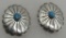 TURQUOISE CONCHO EARRINGS STERLING SILVER