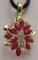 1.5CT RUBY DIAMOND 14K GOLD ENHANCER PENDANT