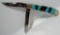 NAVAJO ED CHISCHILLY TURQUOISE POCKET KNIFE