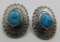 STERLING SILVER TURQUOISE CONCHO EARRINGS