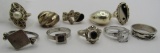 10 RING, ALL STERLING SILVER SIZE 8 COLLECTION LOT