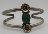C1970 TURQUOISE CUFF BRACELET STERLING SILVER