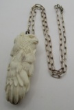 CARVED HORN WOLVE HORSE BEAR PENDANT STERLING