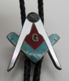 JIM YAZZ MASONIC BOLO TIE NECKLACE STERLING SILVER