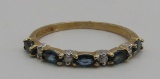 SAPPHIRE DIAMOND RING 14K GOLD SIZE 6