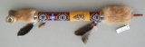E NEZ NAVAJO BEADWORK BONE PIPE WOOD LEATHER ARROW