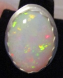 12 CARAT NATURAL OPAL RING STERLING SILVER SIZE 10