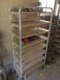 Aluminum Rack on Wheels with Wood Shelves, 5' 3