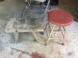 Vintage Wood Stool and Antique Wood Stool