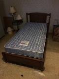 Single Bed with Headboard, Footboard, Rails and Sealy Mattress and Box Spring