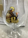 Set Of (6) St. Paul Drinking Glasses W/Monk In Boxes