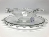 Heisey Lariat Pattern Deep Bowl W/Undertray-14