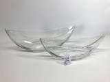 Pair Heisey Boat Shaped Floral Center Bowls-11