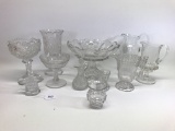 Lot W/(11) Pcs. Of Vintage Pressed Glass As Shown