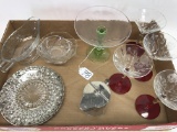 Lot W/Etched Wine Glasses & 4